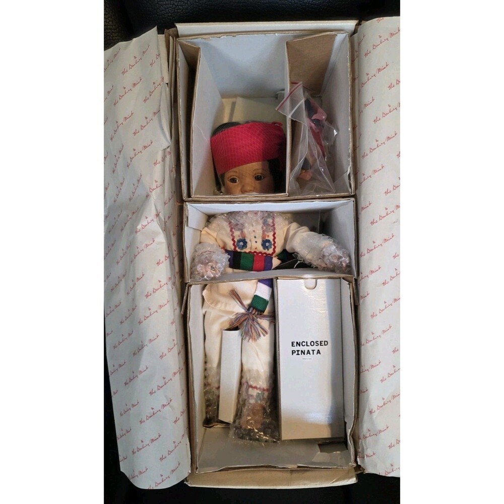 Danbury Mint Porcelain Doll Hispanic Carlos Nancy Leslie Pinata Included 1994